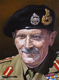 Field Marshal Bernard Law Montgomery, olieverf op doek, 30 x 40 cm, agdj’17 Copyrigt