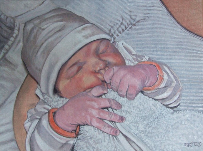 Kleinzoon Ard - Grandson Ard, 30 x 40 cm, agdj’13 copyright