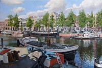 Amsterdam, de kromme waal, 40 x 60 cm, olieverf op doek, agdj 2014