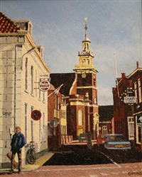 Den Dam, Hardinxveld-Giessendam, 40 x 50 cm, Olieverf op doek, agdj’97Copyright