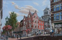 Delft, Voldersgracht/markt, olieverf op doek, 60 x 90 cm, agdj’16 Copyright