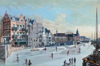 Rotterdam Delfshaven winter, olieverf op doek, 40 x 60 cm, agdj’16 Copyright