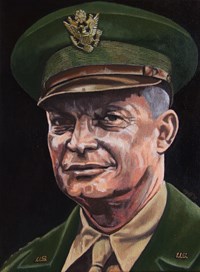 Generaal Dwight D. Eisenhower, olieverf op linnen, 30 x 40 cm, agdj’17Copyright
