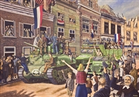 Bevrijding 1945, 100 x 140 cm, olieverf op doek, agdj’95Copyright