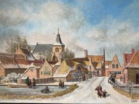 ‘Giessen Nieuwkerk’ (Naar Hendrik Spilman 1733-1784), olieverf op linnen, 50 x70 cm, agdj’23 Copyright
