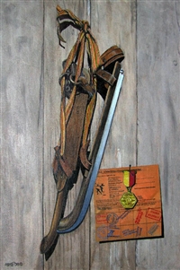 Schaatsen/Molentocht, 30 x 50 cm, olieverf op doek, agdj’08Copyright