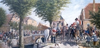 Bevrijding Nieuwpoort door de Pruisen, Olieverf op doek, 100 x 200 cm, agdj’93Copyright